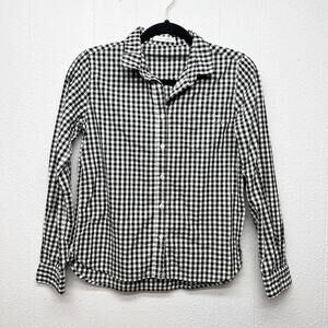 Lowrys Farm Gingham Print Shirt Womens Small Cotton Western Cowgirl Barn Farm
